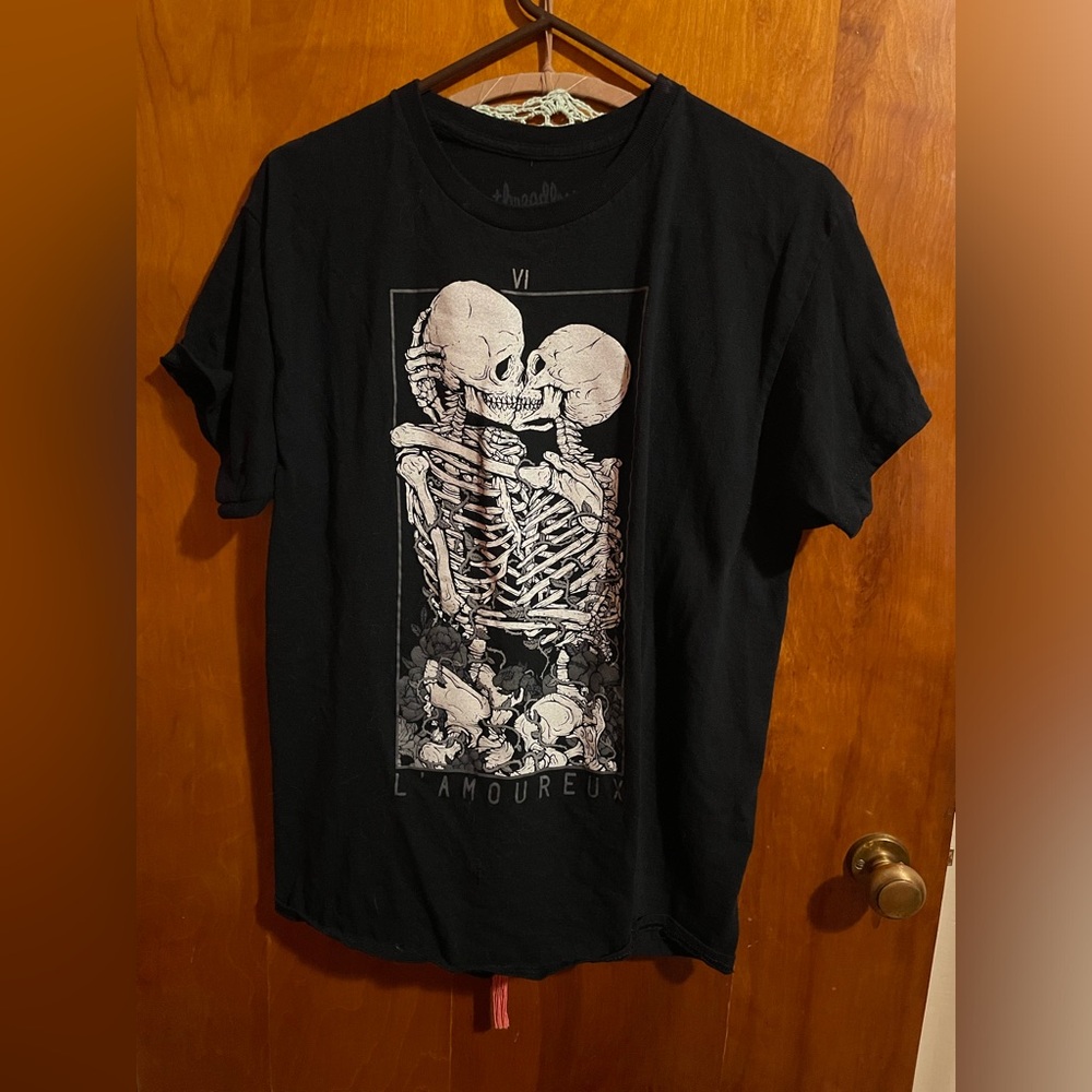 Black Skeleton Embrace T-Shirt